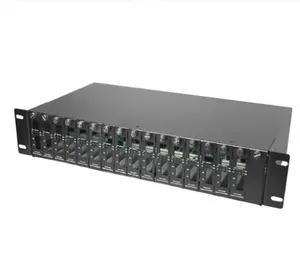 Media Converter Rack with 14 Port 16 Port Slots Dual Power Rack
