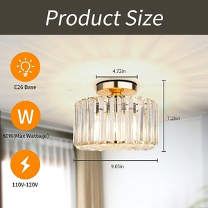 Moderna lampada da soffitto a LED in cristallo bianco latte lampada a sospensione per illuminazione camera da letto piccola illuminazione <span class=keywords><strong>plafoniera</strong></span> - Product Image 3