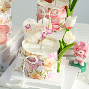 Mother's Day Cake Toppers Heart Shape Floral Print Reusable Decorations For Mother's Day Cakes - Product Image 4