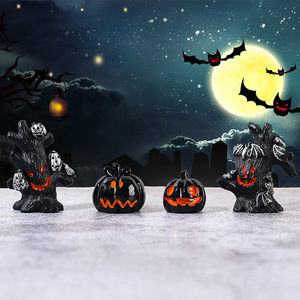Ornement d'Halloween Arbre Démon avec Citrouille, Décoration de Paysage Miniature, Utilisation Intérieure/Extérieure, Résine Synthétique, Effet Lumineux - Product Image 3
