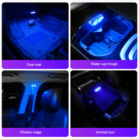 Lampe d'intérieur à LED avec détecteur de lumière USB rechargeable avec interrupteur tactile Lampe d'ambiance sans fil pour voiture Lampe de lecture Lampe d'intérieur de voiture