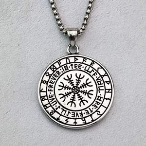 Colgante de acero inoxidable para hombre, collar con amuleto de runa de estrella de cinco puntas, regalo, joyería de moda - Product Image 4