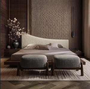 เฟอร์นิเจอร์ห้องนอนสุดหรูทันสมัย ชุดเตียงนอนสี่จุด วัสดุไม้  ลดราคาพิเศษ - Product Image 4
