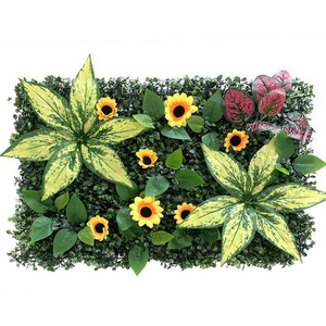 3D chống UV trong nhà/ngoài trời trang trí Panel tường màu xanh lá cây rừng nhân tạo thực vật cỏ tường làm bằng nhựa bền - Product Image 2