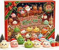 Mini Jouet Squishy en Forme de Ravioli de Noël, Ensemble Mystère, Jouet Anti-Stress à Presser, Jouet Sensoriel pour les Mains, Surprise de Noël