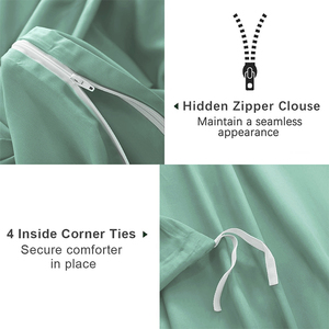 Set Copripiumino Stampato con Motivo Floreale Cloudland, 3 Pezzi, 100% Cotone Certificato OEKO-TEX, Ecologico, Per Tutte le Stagioni - Product Image 3