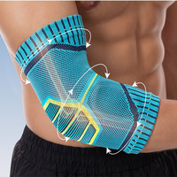 Manchon de compression respirant et antidérapant pour coude, avec coussinet en silicone, haute élasticité, vente en gros