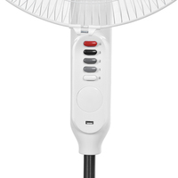 Nouveautés Ventilateur à 5 pales de 18 pouces, 12 V CC, alimenté par énergie solaire, rechargeable, commande mécanique, hauteur réglable, pour usage extérieur et hôtelier