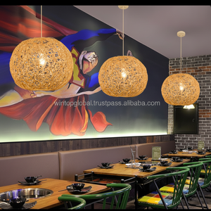 Wintop 2022 Japanese <b>Rattan</b> <b>Lamp</b> Shade Natural Lighting Minimalist Rustic Modern Chinese Made Vietnam Ceiling Light Hot Trend - Product Image 1