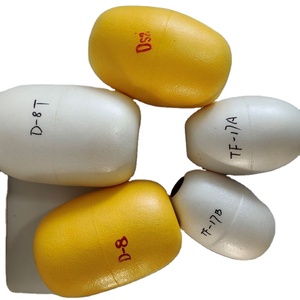 Mare all'ingrosso costiero PVC palle di schiuma <span class=keywords><strong>Bollas</strong></span> Pesca DS2 giallo forma ovale galleggiabilità 1100g utilizzato per la catena di ancoraggio produzioni di Pesca - Product Image 2