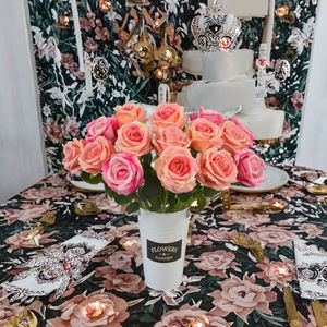 Rosas Artificiales Hechas a Mano al por Mayor, con Hojas de Terciopelo, Tacto Real, para Decoración de Mesa de Graduación, <span class=keywords><strong>Flores</strong></span> de una Sola Rama, Danqi DQ-623 - Product Image 3