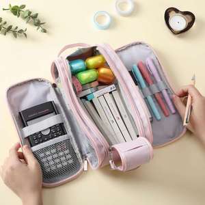 Étui à crayons en toile, trousses à crayons mignonnes, sacs à crayons, grande trousse à crayons, trousse à crayons de grande taille - Product Image 3