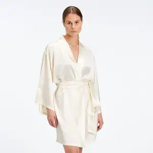 Luxury 100% silk kimono robes high quality sleeping robes for women