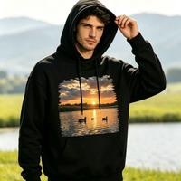 Hoodie graphique ample et surdimensionné pour le branding, en gros, avec impression DTF par transfert thermique