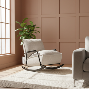 Sillón Maren Moderno de Metal con Diseño de Balancín, Acolchado de Lujo, Contemporáneo, para Sala de Estar, Dormitorio, Apartamento, Hotel, Oficina en Casa - Product Image 3