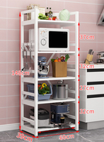 Étagère de rangement multifonctionnelle en métal et bois pour cuisine avec support pour four à micro-ondes, revêtement noir, logo personnalisé, taille sur mesure