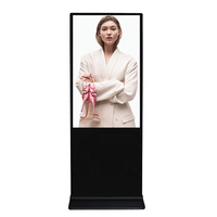 Kiosque de publicité numérique d'intérieur noir complet 4K, écran LCD Portable, Totem sur pied, lecteur vidéo LED, écran intelligent