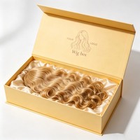 Boîte rigide magnétique pour perruques en gros, encre de soja, gaufrage de haute qualité, emballage de perruques, boîte cadeau magnétique de luxe pour perruques de marque de beauté