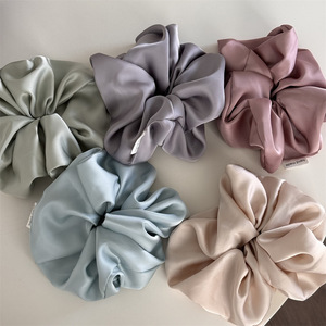Large 18cm <strong>Burgundy</strong> Silk Satin Scrunches <strong>Hair</strong> Ties <strong>Accessories</strong> - Product Image 3