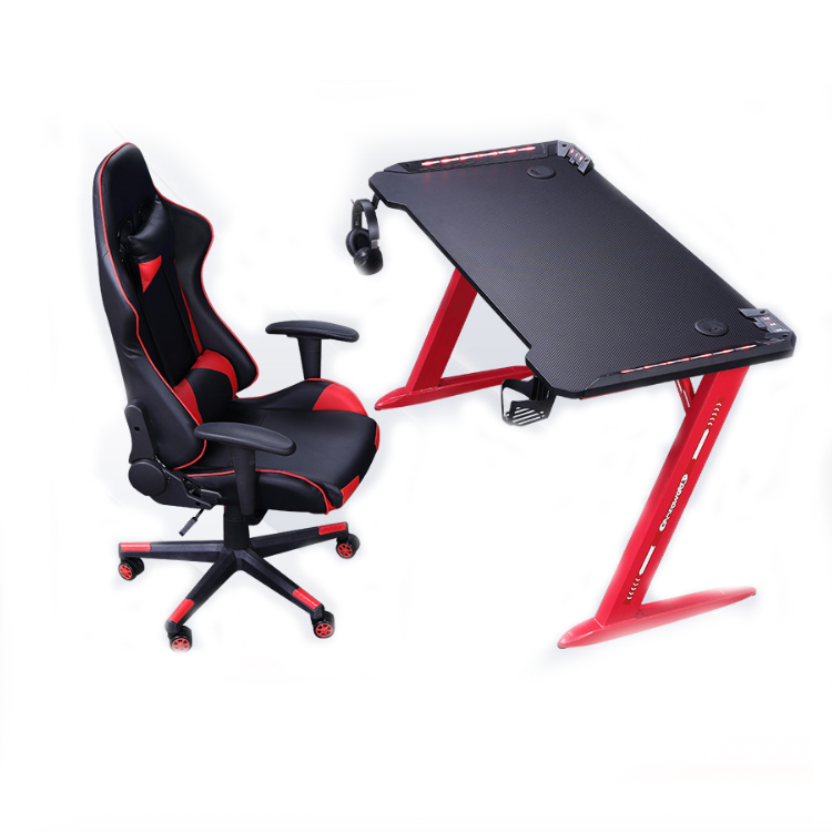 Игровой настольный компьютерный письменный стол с крючком для наушников RGB светодиодная подсветка игровой стол