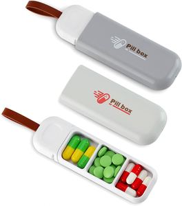Organisateur de pilules hebdomadaire à 3 compartiments, boîte à pilules en plastique en forme de blocs de construction - Product Image 1