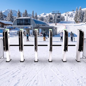 Portillon de ski rapide en acier inoxydable avec lecteur RFID, scanner de codes QR et reconnaissance faciale pour le contrôle d'accès aux stations de ski - Product Image 4