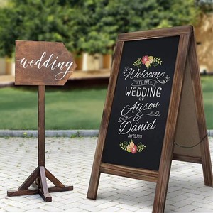 Tableau de menu en bois, affichage rectangulaire sur table pour enseigne d'entrée de café, 101x66x50.8cm, motif dessiné à la main - Product Image 4