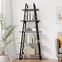 Étagère en bois de rangement pour maison facile à utiliser étagère de rangement en bois noir pliée robuste et durable étagère de rangement en bois de bambou