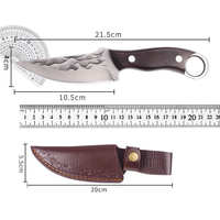 Couteau tactique de chasse en acier inoxydable de qualité supérieure, outil de survie en plein air avec étui, manche en bois pour la randonnée