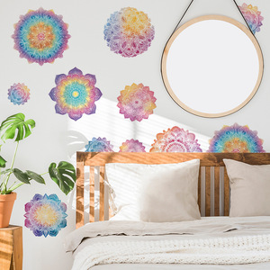 Pegatinas de <span class=keywords><strong>Pared</strong></span> de Vinilo Mandala Removibles Coloridas, Pegatinas de <span class=keywords><strong>Pared</strong></span> 3D con Flores Bohemias <span class=keywords><strong>para</strong></span> Sala de Estar - Product Image 6
