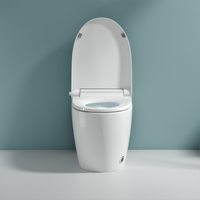 Toilette intelligente chauffée automatique à mécanisme allongé avec capteur infrarouge japonais de luxe, toilette électrique à chasse d'eau sèche