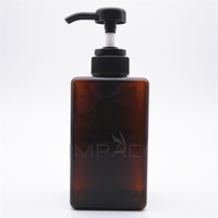 Bouteille de shampooing carrée en PETG 450 ml, vente en gros, bouteille pour soins de la peau et gel douche