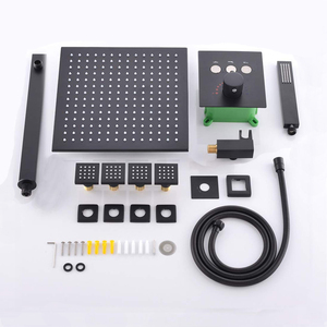 ชุดฝักบัวสายฝน LED พร้อมฝักบัวทองเหลืองคู่ระบบฝักบัวอาบน้ำสีดำสำหรับบ้านและอพาร์ตเมนต์ - Product Image 6