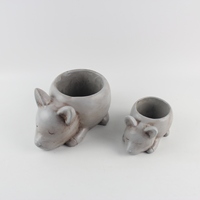 Nouvelle collection de pots de fleurs en ciment faits à la main, forme d'animaux mignons, pour la collection printemps 2026, décoration maison et jardin
