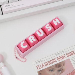 2026 MG Alphabet Valentine Love Phrase Mini Fidget Keyboard Keycaps Keychain Pink Series con Cherry <span class=keywords><strong>MX</strong></span> y Clones - Product Image 1