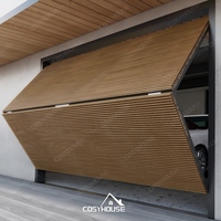 Porte de garage électrique pliante horizontale en aluminium cannelé moderne de luxe pour villa