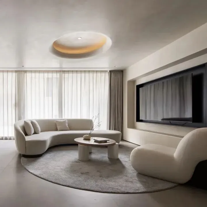 Sanhai Minimalist ve zarif wabi-sabi tarzı konut mimarlık danışmanı hizmet evi 3D render iç tasarım