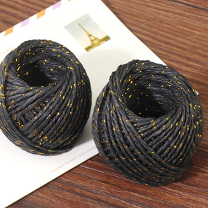 Vente en gros de ficelle de papier de couleur biodégradable 30m ficelle de raphia fil de papier de corde de poignée d'or pour la décoration d'emballage de cadeau - Product Image 2