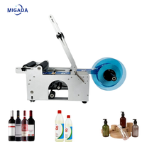 Machine d'étiquetage semi-automatique pour bouteilles et canettes en plastique rondes, machine d'impression d'étiquettes pour bouteilles en verre et en plastique, petites ampoules
