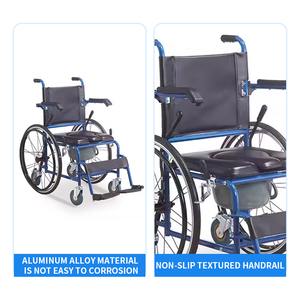 Nuova vendita calda multifunzionale pieghevole sedia da doccia a ruote di alta qualità uso da parte dei disabili e la sedia da comodo anziani - Product Image 4