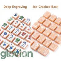 Mahjong Americano Moderno di Lusso, Premium, Portatile, Durevole, Ecologico, con Tessere in Acrilico Effetto Madreperla, Incisioni 3D sulle Faccia delle Tessere