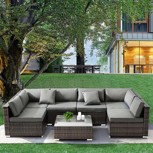 Pratico vario Patio Rattan divano giardino Set di lusso all'aperto effetto Rattan viola mobili della fabbrica terrazza mobili da esterno - Product Image 1