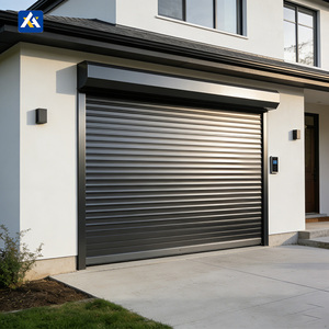Porta di Sicurezza Durevole ed Elegante in Acciaio Inox con Serranda Avvolgibile Perforata per Garage di Case Moderne - Product Image 1