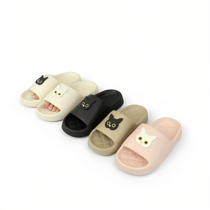 Pantofole Fex17 a Forma di Gatto, in EVA Antiscivolo, Punta Aperta, per Casa, Taglie 36-41, per Tutte le Stagioni, Rosa, Bianco, Nero - Product Image 1