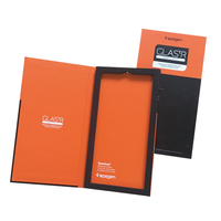 Boîtes personnalisées de bonne qualité pour protecteurs d'écran de téléphone en verre trempé, emballage anti-rayures, design personnalisé, style boîte en forme de livre