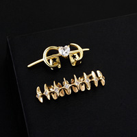 Grilles dentaires en argent plaqué or en gros, style hip-hop, serties de zircon cubique, grilles dentaires en diamant pour hommes, haut et bas