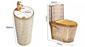 Hot Bán Tùy Chỉnh Vàng-Trắng Mạ Điện Gốm Nhà Vệ Sinh Sang Trọng Nước Tiết Kiệm Và Chống Mùi Siêu Swirl Cho Phòng Tắm Hiện Đại - Product Image 4