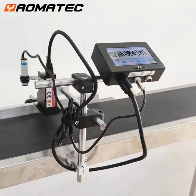 Yaomatec 12.7mm Printing Height Date Barcode Multilingual Inkjet Printer Online Automatic Inkjet Printer