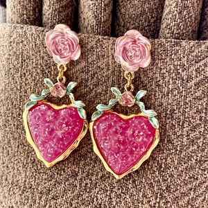Boucles d'oreilles vintage en pierres précieuses colorées, clous d'oreilles médiévaux contrastants, pendentifs, boucles d'oreilles au design haut de gamme, pour femmes - Product Image 6
