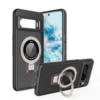 Étui de téléphone portable rose léger 95g effet peau PC+TPU magnétique anti-traces de doigts givré de luxe pour Pixel-8 Pro